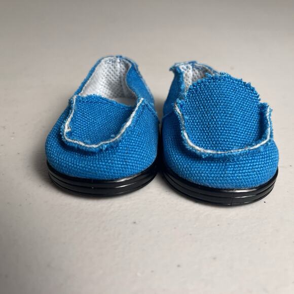 American Girl Bitty Baby Blue Loafer Generic Tan Slide Sandals Shoe Lot 18 Doll - Picture 4 of 13